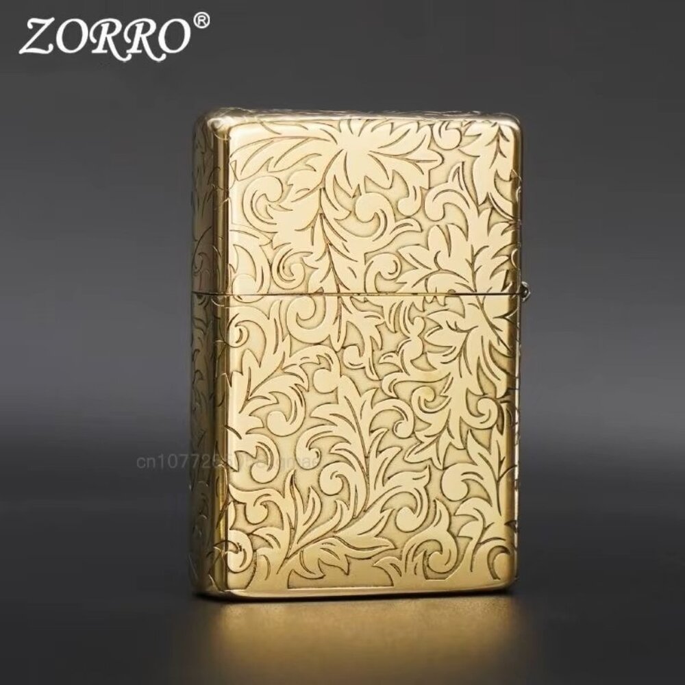 Zorro 902 Five-face Carving Constantin Cross Brass Kerosene Lighter Vintage New
